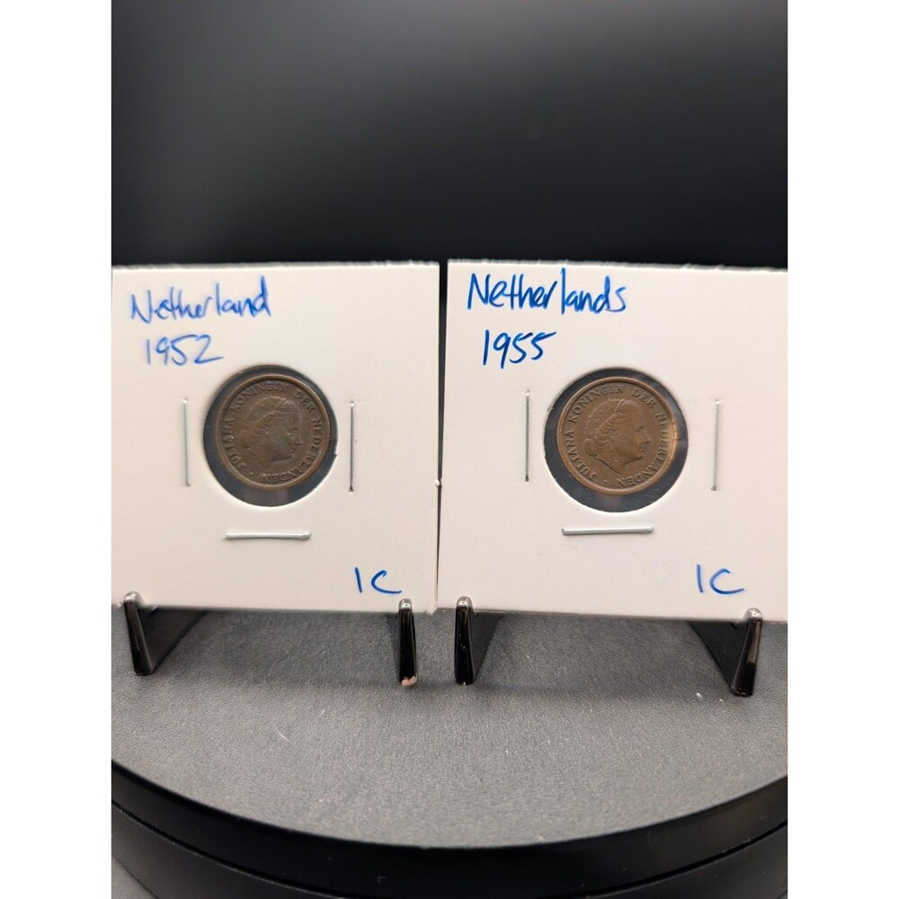 2‑Coin Bundle – Netherlands 1952 & 1955 One Cent